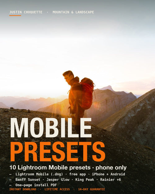 Mobile Lightroom Presets, mountain & landscape