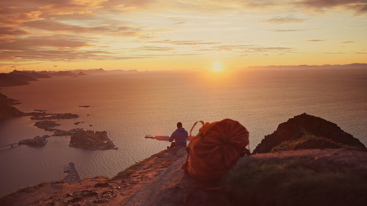 Graded frame: summit at sunset